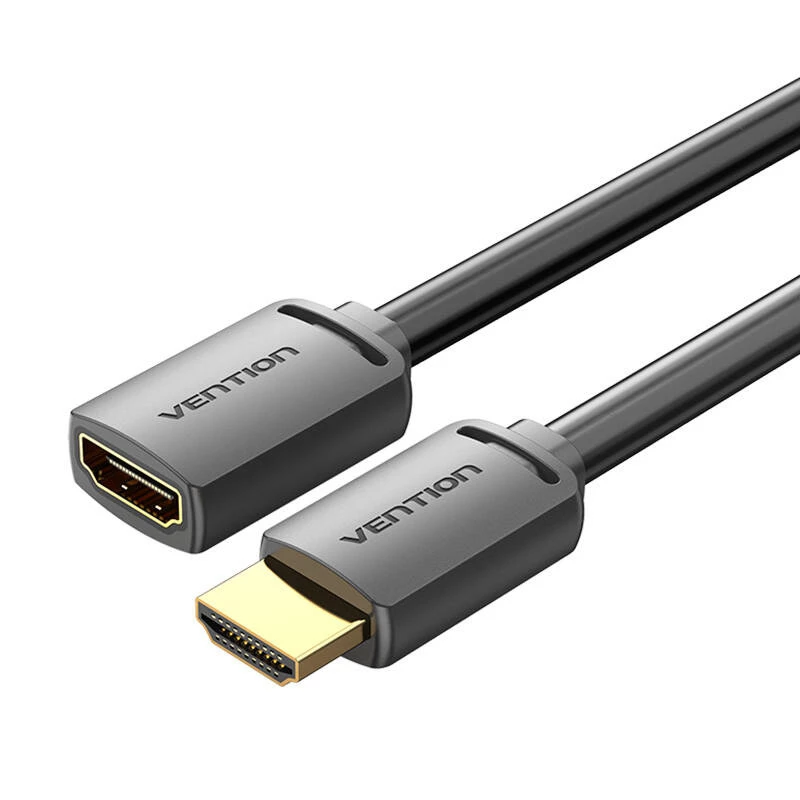 Cable HDMI Vention AHCBD 0,5 m, HDMI tipo A conector macho a HDMI tipo A conector hembra, HDMI 2.0, contactos dorados, negro