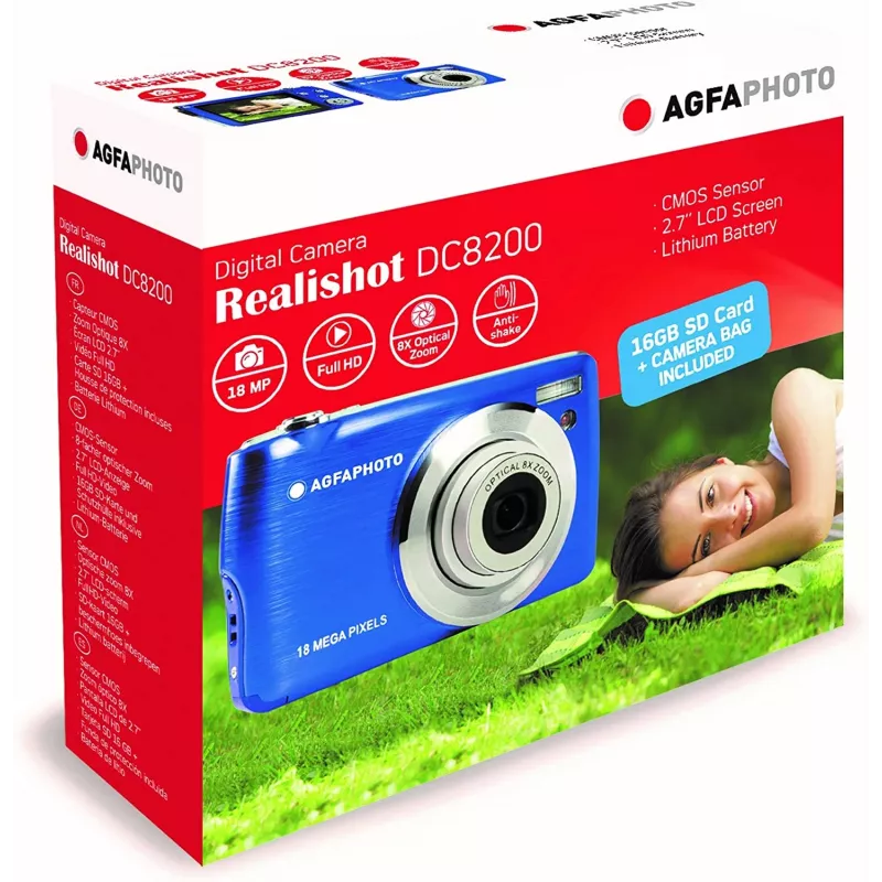 Agfa Photo DC8200 Azul + Funda + tarjeta SD 16 GB