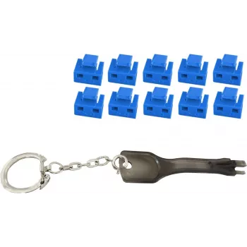 Bloqueador de puerto RJ45 ShiverPeaks BS08-01034 — 1 llave, 10 bloqueos azules