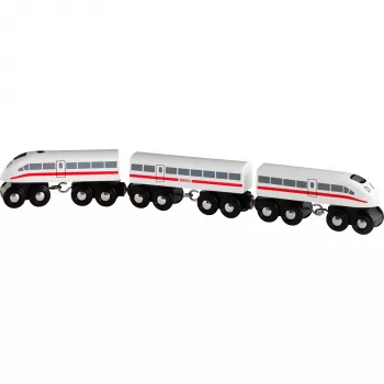 World tren rápido con sonido, vehículo de juguete blanco/negro, 3 piezas