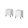 Mesita de noche cama meble NOVA con 1 cajón 44×40×52 cm, blanco mate