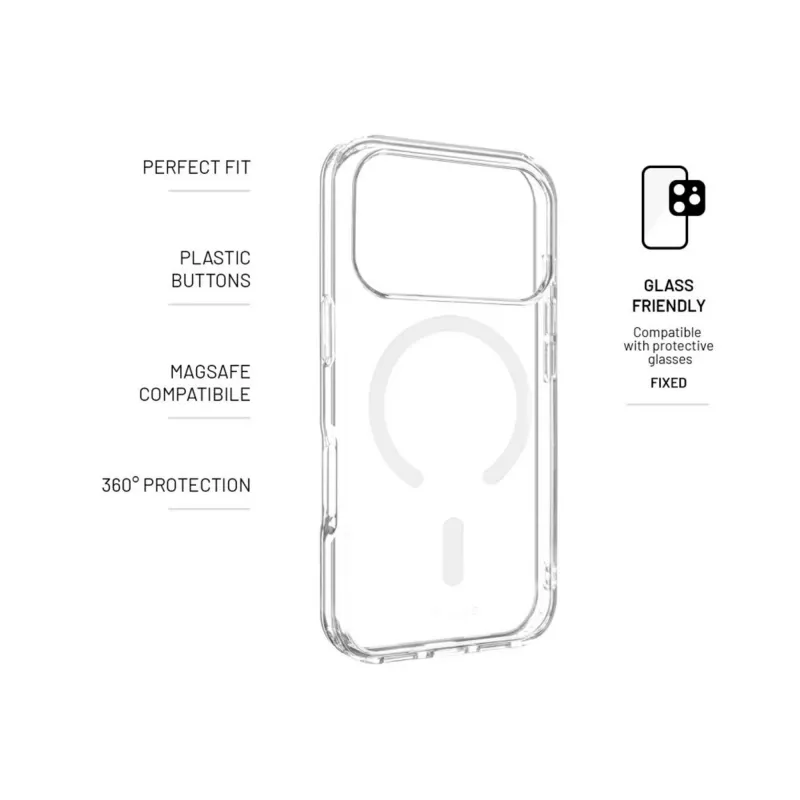 Funda trasera fija | Apple | iPhone 17 Pro | TPU/PC | Transparente | MagPure