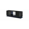 Cama Meble QIU 160 mueble de TV, MDF, negro brillo