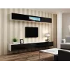 Conjunto de armarios de salón Cama VIGO 12 blanco/negro brillante