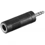 Adaptador de auriculares AUX Goobay 3,5 mm conector macho a 6,35 mm conector hembra negro