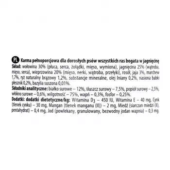 Comida húmeda para perros dolina noteci Premium Rico en cordero 400 g — alimento completo en lata para perros adultos, 75 % humedad, 12 % proteína