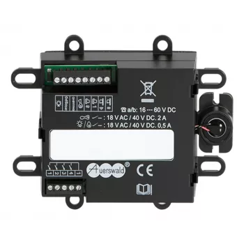 Portero automático videoportero Estación interior Auerswald TFS-Universal plus 2 — Negra, IP20, plástico, alimentación de corriente continua (16–60 V), 109×29×84 mm