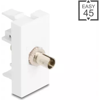 Adaptador de fibra óptica DELOCK 90915 ST Simplex BU a ST Simplex blanco