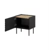 Mesita de noche Cama ONDA 50x40x54 cm negro MDF/aglomerado set de 2