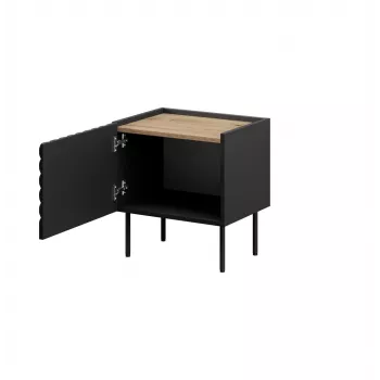 Mesita de noche Cama ONDA 50x40x54 cm negro MDF/aglomerado set de 2