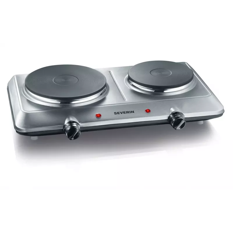 Placa de cocina de sobremesa Severin DK 1014 con placa cerrada 2 zonas control por mandos giratorios