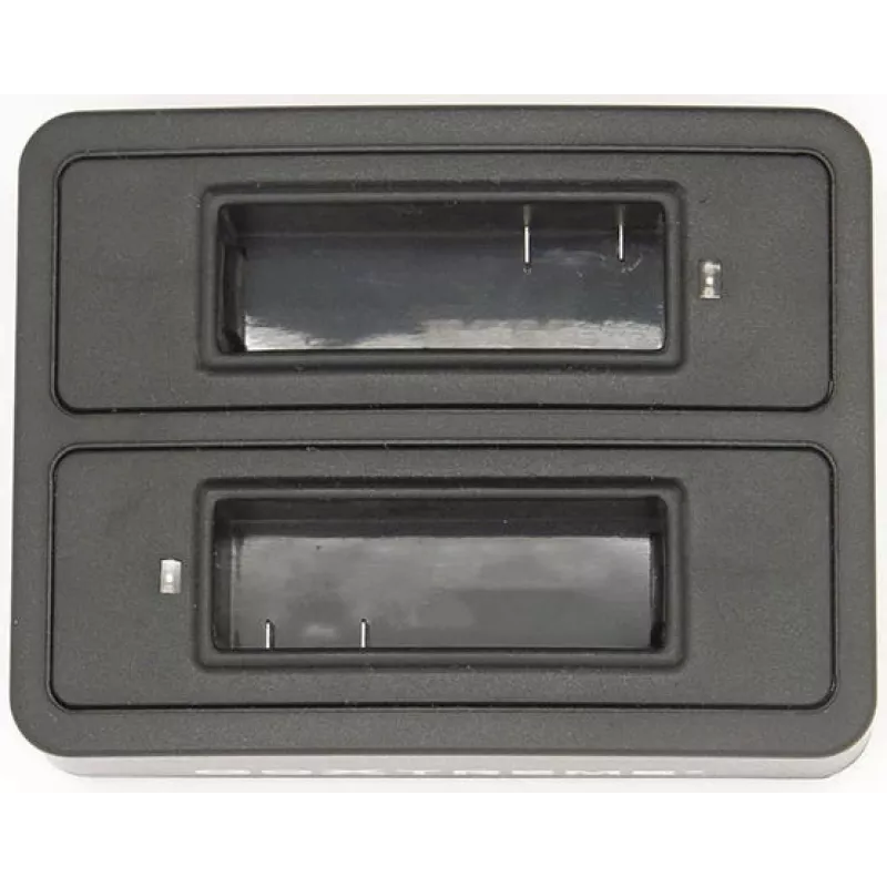 Estación de carga de baterías GoXtreme Dual Vision 4K – cargador de doble bahía para baterías de cámara de acción, modelo 01492
