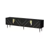 Mueble TV cama meble Cama 4D MOUNTAIN 2040×400×550 mm negro + dorado tablero de partículas superficie superior