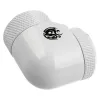 Adaptador 90° G1/4 rosca macho a tubo rígido de 14 mm, giratorio — BitsPower BP-DWE90RML14, blanco