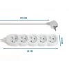 Regleta de enchufes ESPERANZA ELK207W — cable de 1,5 m, 5 tomas tipo E, interior, 220–250 V