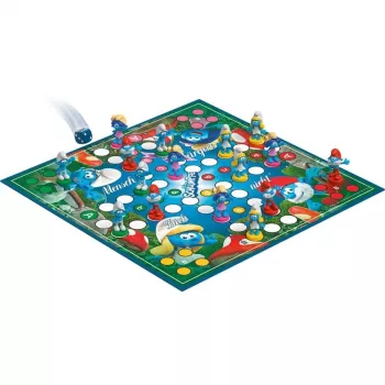 Schmidt Spiele Los Pitufos, juego de mesa clásico Parchís