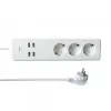WOOX R4028 Smart Multi-Plug / regleta inteligente, 3x Schuko, 4x USB, gestionada por TUYA, blanca