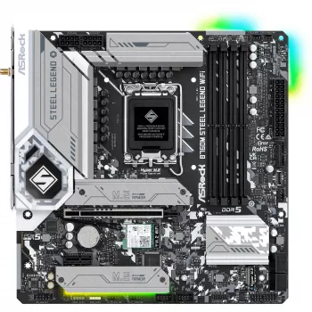 Placa base ASRock B760M Steel Legend WiFi — Intel B760, LGA 1700, micro ATX, DDR5, 4 DIMM, 128GB, Wi‑Fi 6E, 2.5Gb LAN