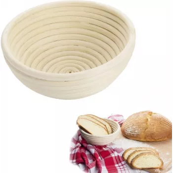 Cesta de fermentación Westmark 32082270, redonda de ratán, altura 8 cm, diámetro 17,5 cm