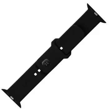 Set de correas de silicona FIXED FIXSST2-434-BK para Apple Watch 42/44/45mm – negro, diseño deportivo fijo