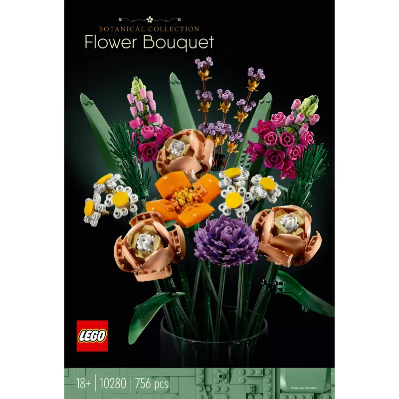 LEGO 10280 Icons Ramo de flores Set de flores artificiales para adultos Accesorios decorativos para el hogar Idea de regalo para mujeres hombres Ella y Él esposa o marido