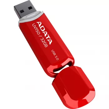 Memoria flash USB ADATA DashDrive UV150 32 GB, USB Type-A 3.2 Gen 1, rojo, diseño con tapa