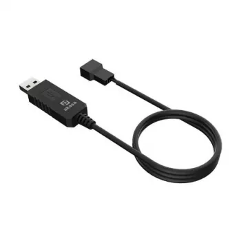 Cable convertidor de tensión DC Akasa AK-CBFA10-60BK de USB a ventilador de PC de 3 pines y 4 pines, 60 cm