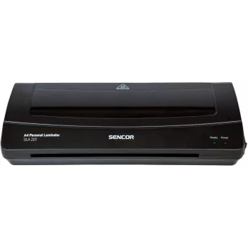 Plastificadora SENCOR SLA 201 A4, 2x75–2x125 µm fundas, calor/frío, doble rodillo, 250 mm/min