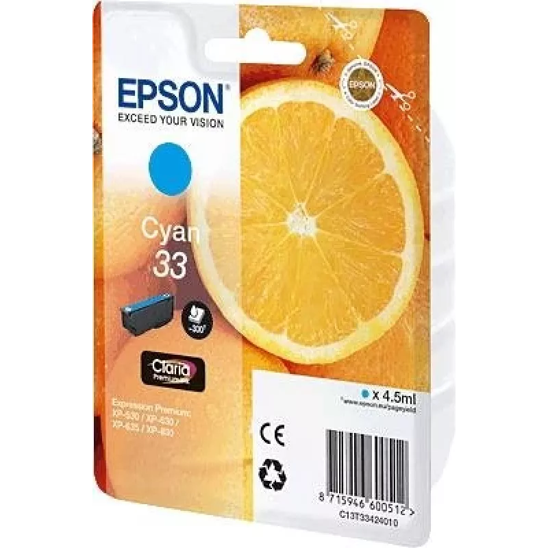 Epson Oranges C13T33424010 cartucho de tinta 1 ud. original cian