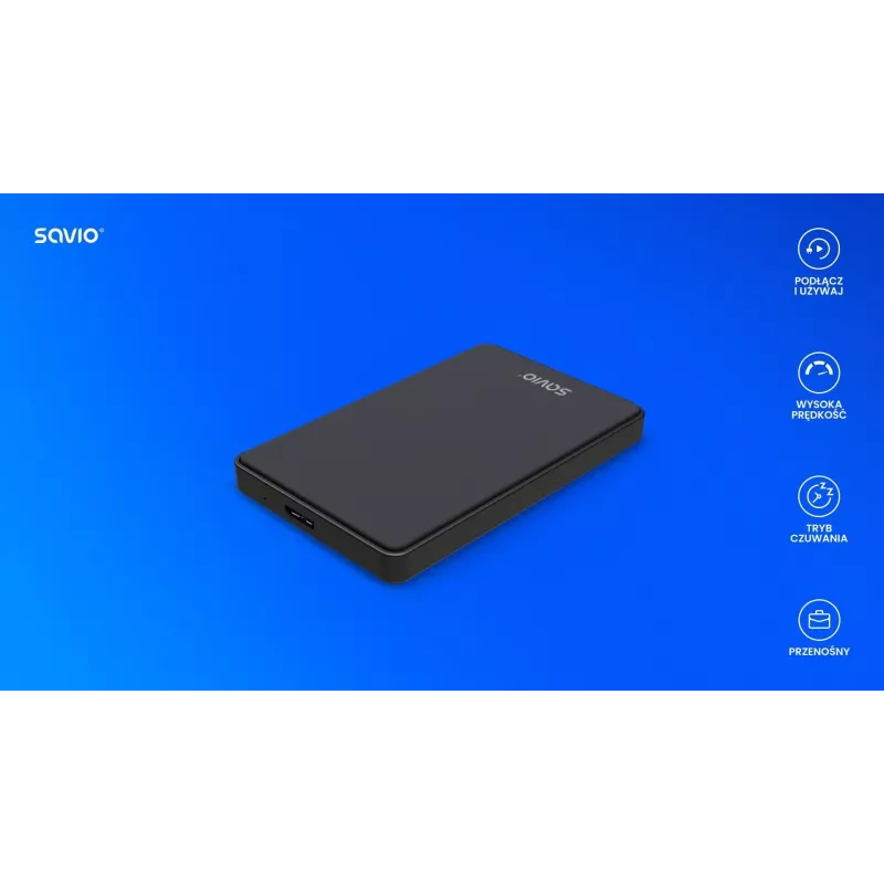 Carcasa para disco duro/SSD SAVIO AK-65 Negra 2,5