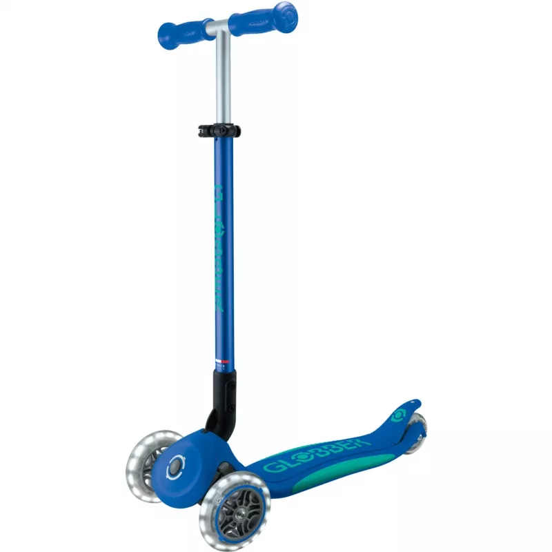 Primo Foldable Plus Lights, patinete azul oscuro/turquesa