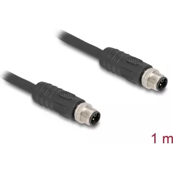 Cable sensor/actuador DeLOCK 1 m RST M12 negro 80514