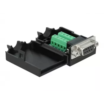 Conector de cables DeLOCK 66265 Sub-D 9 regleta de bornes de 10 polos negro
