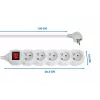 Regleta ESPERANZA ELK214W 1,5 m, 5 tomas de red tipo E, para interiores, blanca