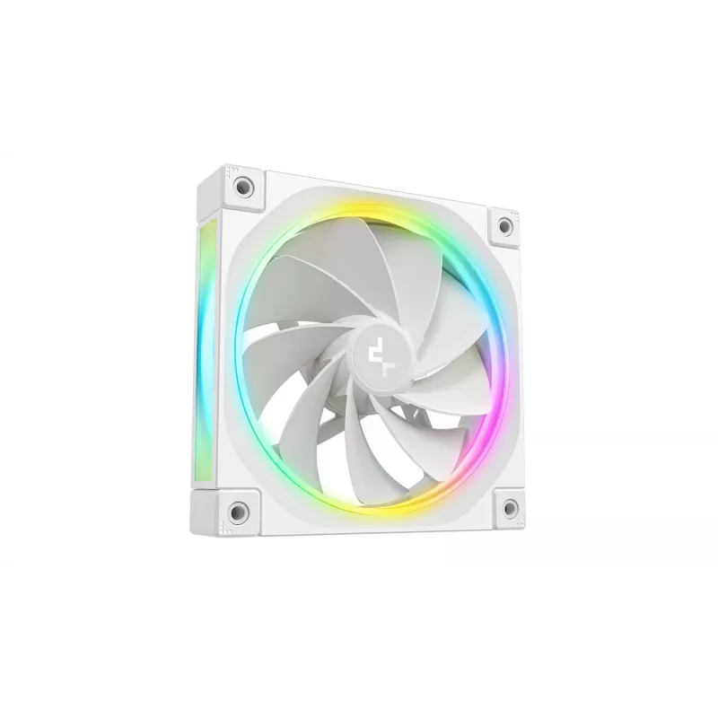 DeepCool FL12R WH 3-in-1 Reverse 120 mm ventiladores de caja, 3 uds., 500-2150 RPM, 93,45 m³/h, rodamiento de dinámica de fluidos, PWM de 4 pines, 33,9 dB, blancos