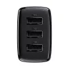 Baseus Cargador rápido compacto, 3x USB, 17 W (Negro)