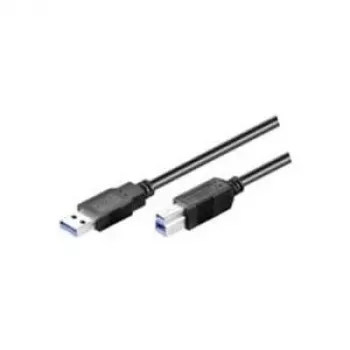 Cable USB 3.0 SuperSpeed Wentronic Goobay, negro, 1,8 m – conector macho USB 3.0 (Type-A) > conector macho USB 3.0 (Type-B) (93655)