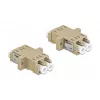DeLOCK adaptador de fibra óptica LC conector hembra a conector hembra OM2 dúplex (2 uds., bolsa de plástico)