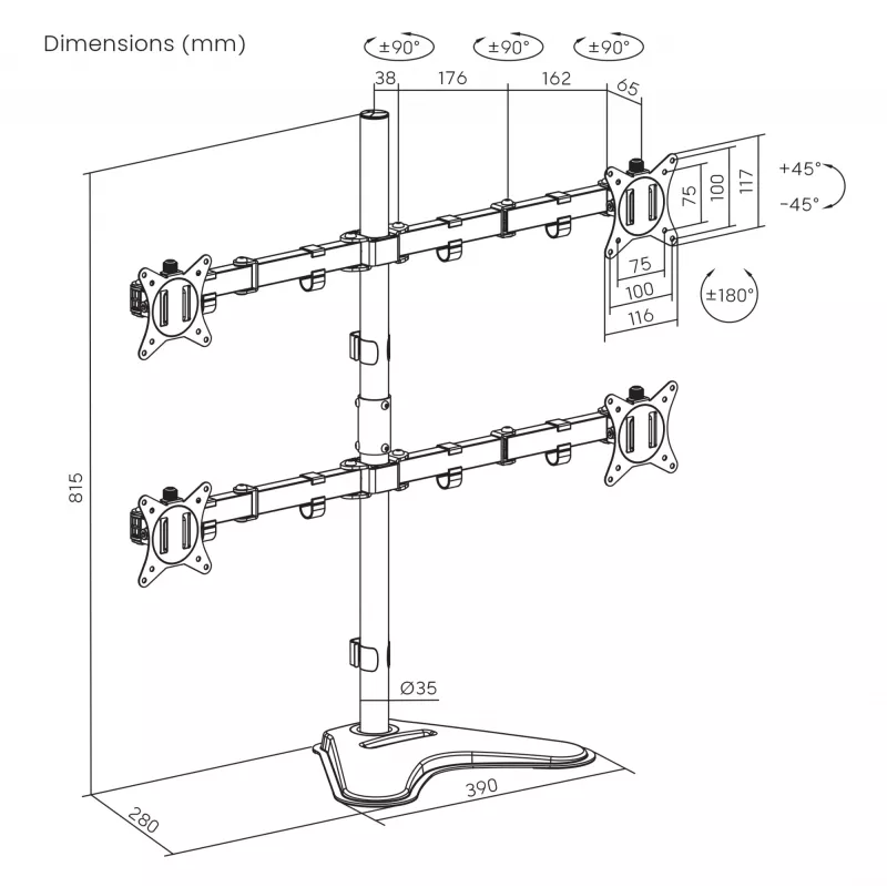 Soporte LCD SBOX LCD-F048-2 para pantallas de 17–32