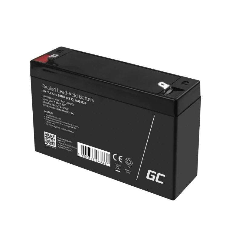 Batería industrial Green Cell AGM39 7200 mAh 6 V