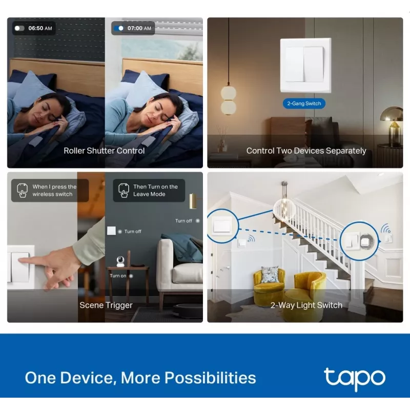 Módulo de interruptor inteligente TP-Link, actuador de conmutación, 7 canales, 2400 MHz, Blanco, AC, 150 W