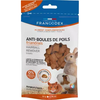 FRANCODEX premio anti-bolas de pelo - premio para conejos - 50 g