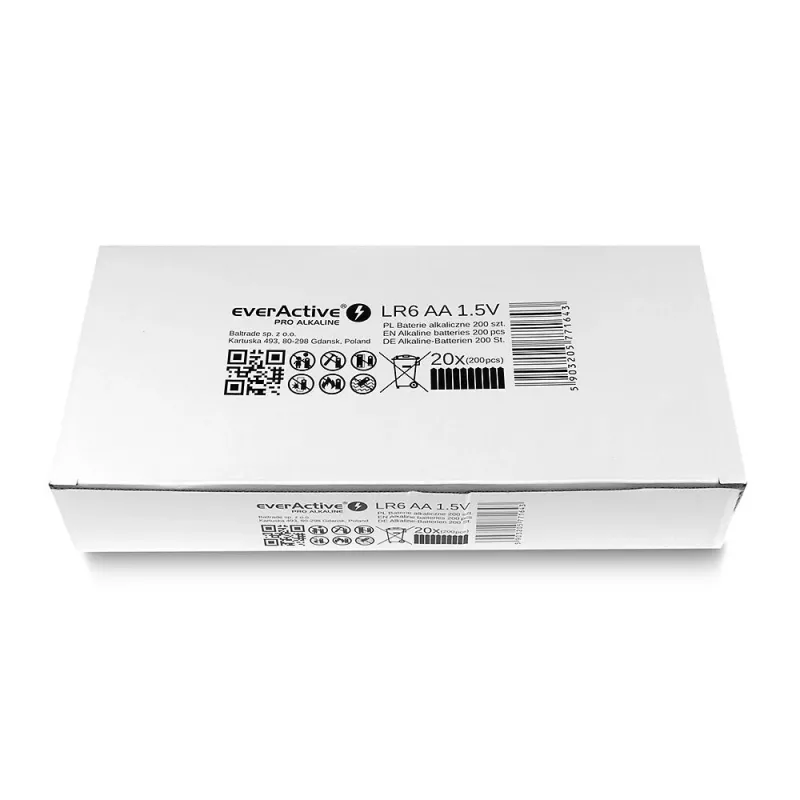 Pilas alcalinas AA desechables everActive LR610PAKPA, 1,5 V, 3000 mAh, pack de 10