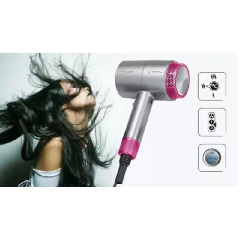 MPM MSW-22 secador de pelo, 1800 W, plateado/rosa