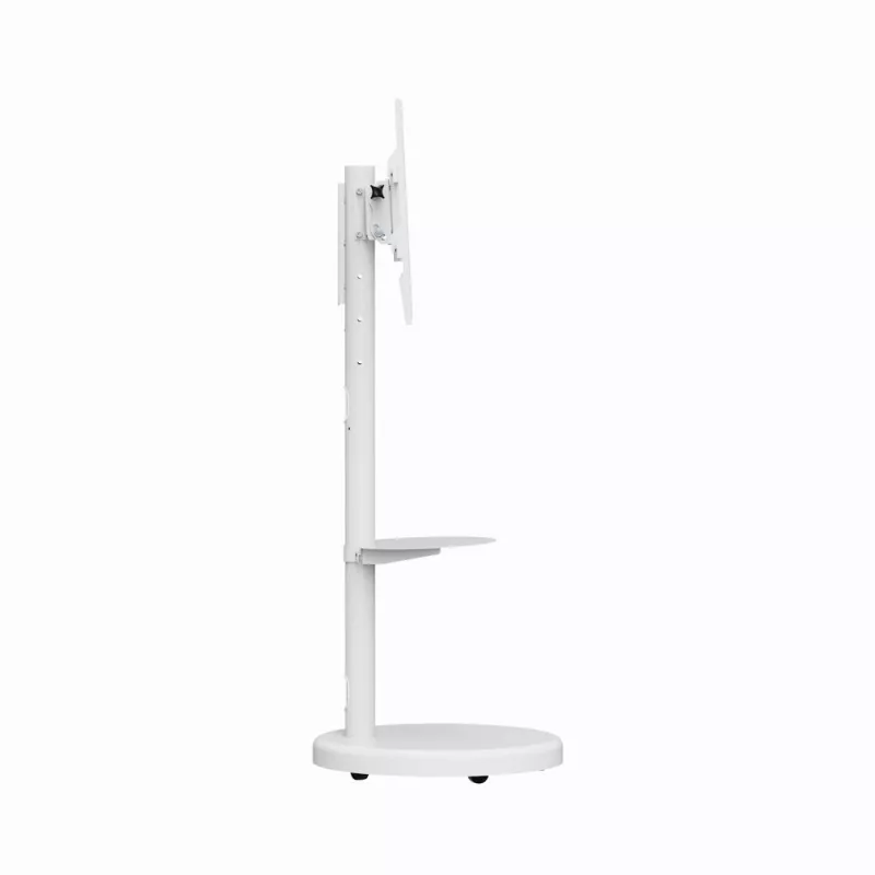 Soporte de TV de suelo GEMBIRD TVS-86TR-01-W para televisores de 37–86 pulgadas, blanco, giratorio e inclinable, VESA 200x200–600x400, carga máx. 50 kg