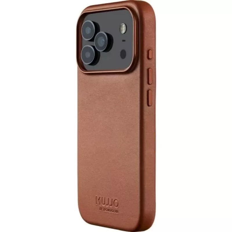 Mujjo Full Leder Case MagSafe funda para iPhone 17 Pro marrón
