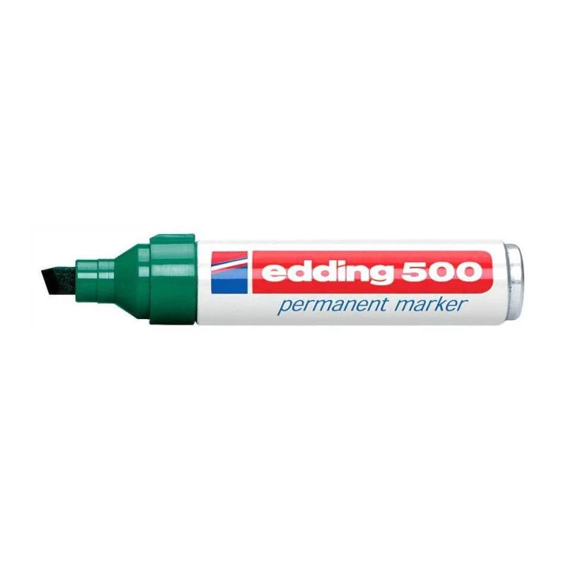 Rotulador permanente Edding 500 punta biselada verde
