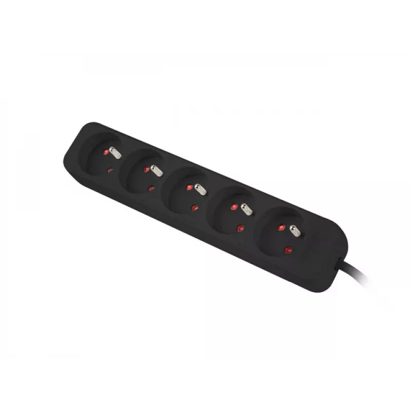 Regleta de enchufes Lanberg PS0-05E-0150-BK 1,5 m 5 salidas AC para interior negra