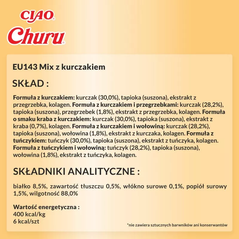 Snack para gatos INABA Churu Variety Box — snack de pasta de pollo, 40 × 14 g, sin cereales, sin gluten y sin soja