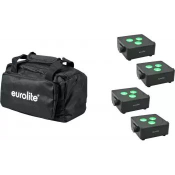 Set de luz plana EUROLITE AKKU IP 3 — 4 paneles LED planos a batería